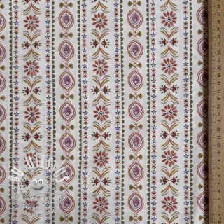 Tissu coton Motif stripe off white digital print