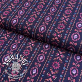 Tissu coton Motif stripe navy digital print
