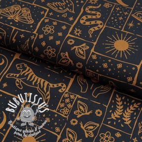 Tissu coton Boho black
