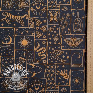Tissu coton Boho black