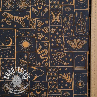 Tissu coton Boho black