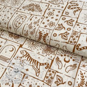 Tissu coton Boho off white