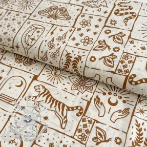 Tissu coton Boho off white