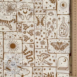 Tissu coton Boho off white