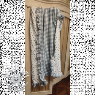 Tissu double gaze/mousseline Double sided CHECKS MINI green
