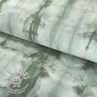Tissu coton HAND TIE DYE dark old green