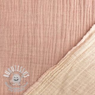 Tissu double gaze/mousseline MELANGE pink