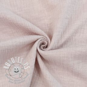 Tissu double gaze/mousseline MELANGE baby pink
