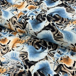 Viscose lin Paint chaos design A digital print