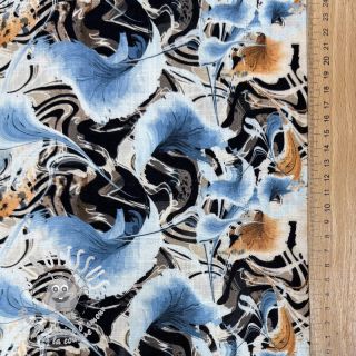 Viscose lin Paint chaos design A digital print