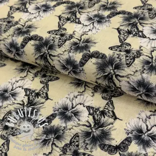 Viscose lin Hibiscus digital print