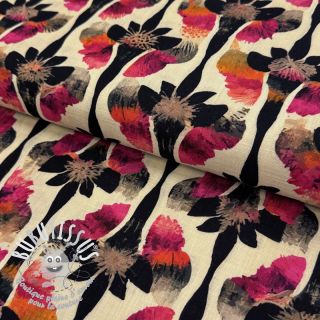 Viscose lin Artificial flower design B digital print