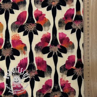 Viscose lin Artificial flower design B digital print