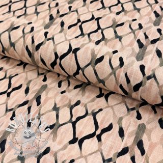 Viscose lin Ivy Diamonds design B digital print