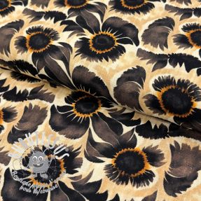 Viscose lin Sunlower design A digital print