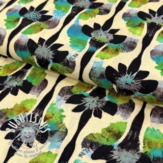 Viscose lin Artificial flower design A digital print
