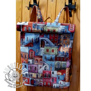 Tissu déco GOBELIN PREMIUM Happy colourful village