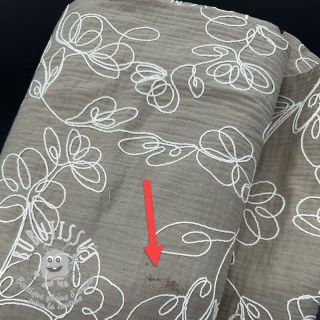 Tissu double gaze/mousseline EMBROIDERY Climbing flowers beige 2nd class