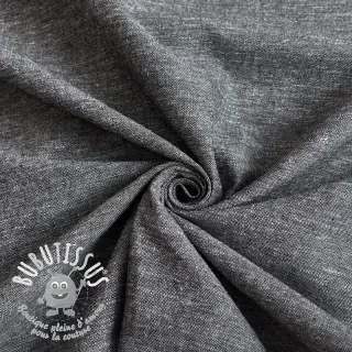 Tissu mélange lin et cotton Lico black