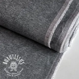 Tissu mélange lin et cotton Lico black