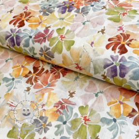 Tissu mélange lin et cotton Maya RAMIE yellow digital print