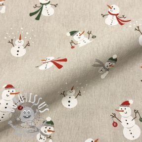 Tissu déco Linenlook premium Xmas Happy Snowman