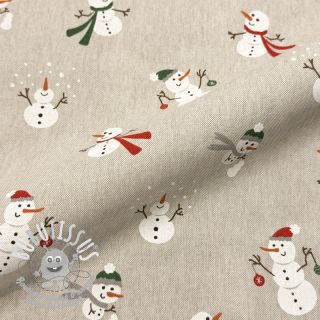 Tissu déco Linenlook premium Xmas Happy Snowman