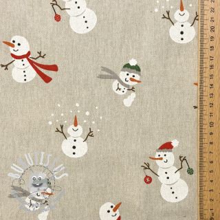 Tissu déco Linenlook premium Xmas Happy Snowman
