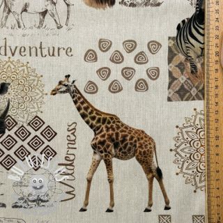 Tissu déco premium Linenlook Wildlife Safari Trip digital print