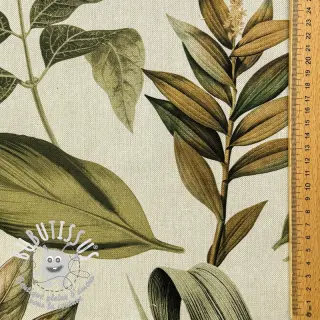 Tissu déco premium Linenlook Botanic Bold Leaf digital print