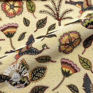 Tissu déco GOBELIN PREMIUM Primal Birdscape Art design B