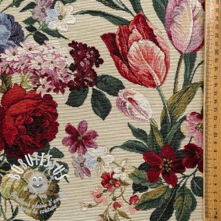 Tissu déco GOBELIN PREMIUM Rose Tullip Bouquet
