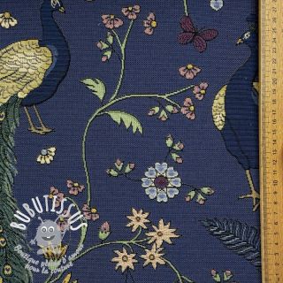 Tissu déco GOBELIN PREMIUM Peacock Garden Dream