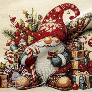 Tissu déco GOBELIN PREMIUM Happy Santa PANEL