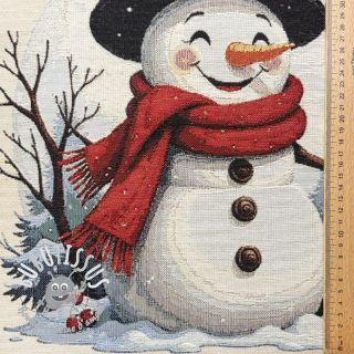 Tissu déco GOBELIN PREMIUM Happy Snowman PANEL