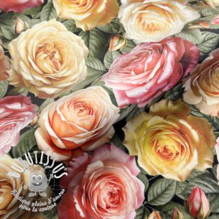 Tissu déco VELVET Romantic Rose Charm