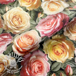 Tissu déco VELVET Romantic Rose Charm