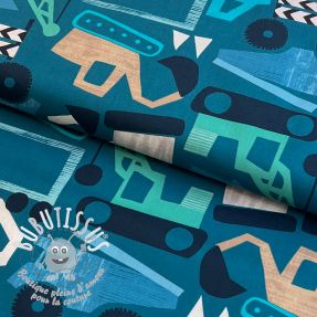 Tissu coton Vehicles petrol digital print