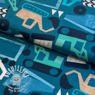 Tissu coton Vehicles petrol digital print