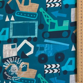 Tissu coton Vehicles petrol digital print