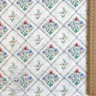 Tissu coton Flowers Tara off white design A digital print