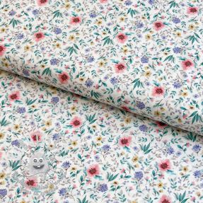 Tissu coton Flowers Tara off white design B digital print