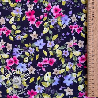 Viscose RADIANCE Flower Uma navy digital print