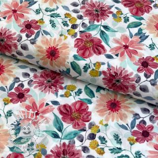 Tissu coton Flower Sonja red digital print