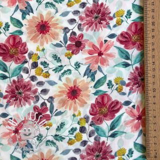 Tissu coton Flower Sonja red digital print