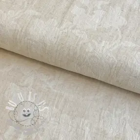 Tissu coton Lin JACQUARD Flowers natural