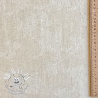 Tissu coton Lin JACQUARD Flowers natural