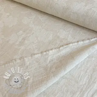 Tissu coton Lin JACQUARD Flowers natural