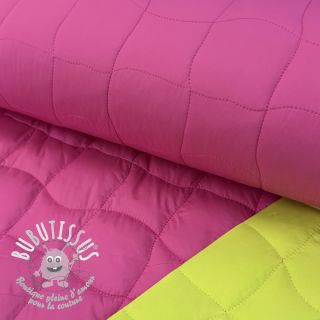 Tissu matelassé Graphic square pink lime