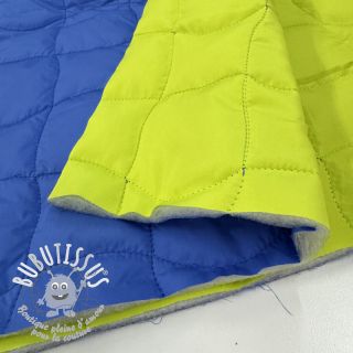 Tissu matelassé Graphic square cobalt lime